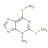 2d structure of 3-methyl-2,6-bis(methylsulfanyl)-3H-purine
