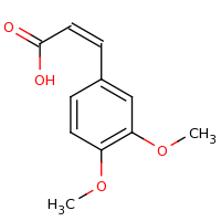 2d structure of (2Z)-3-(3,4-dimethoxyphenyl)prop-2-enoic acid