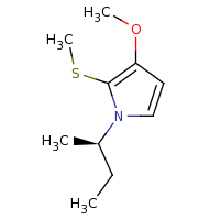 2d structure of 1-[(2R)-butan-2-yl]-3-methoxy-2-(methylsulfanyl)-1H-pyrrole