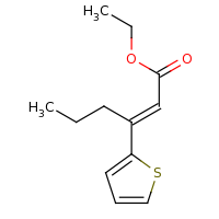 2d structure of ethyl (2E)-3-(thiophen-2-yl)hex-2-enoate