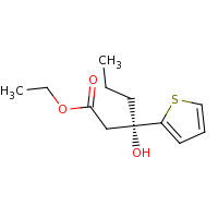 2d structure of ethyl (3S)-3-hydroxy-3-(thiophen-2-yl)hexanoate