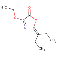 2d structure of 4-ethoxy-2-(pentan-3-ylidene)-2,5-dihydro-1,3-oxazol-5-one
