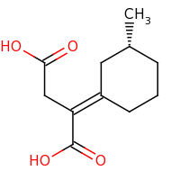 2d structure of 2-[(1E,3R)-3-methylcyclohexylidene]butanedioic acid