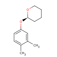 2d structure of (2R)-2-(3,4-dimethylphenoxy)oxane