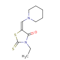 2d structure of (5E)-3-ethyl-5-(piperidin-1-ylmethylidene)-2-sulfanylidene-1,3-thiazolidin-4-one