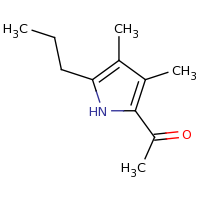 2d structure of 1-(3,4-dimethyl-5-propyl-1H-pyrrol-2-yl)ethan-1-one