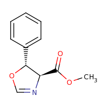 2d structure of methyl (4S,5R)-5-phenyl-4,5-dihydro-1,3-oxazole-4-carboxylate