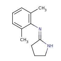 2d structure of (2E)-N-(2,6-dimethylphenyl)pyrrolidin-2-imine