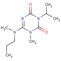2d structure of 1-methyl-6-[methyl(propyl)amino]-3-(propan-2-yl)-1,2,3,4-tetrahydro-1,3,5-triazine-2,4-dione