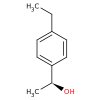 2d structure of (1S)-1-(4-ethylphenyl)ethan-1-ol