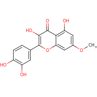 2d structure of 2-(3,4-dihydroxyphenyl)-3,5-dihydroxy-7-methoxy-4H-chromen-4-one