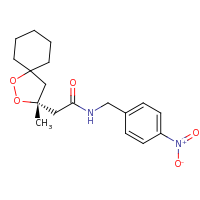 2d structure of 2-[(3R)-3-methyl-1,2-dioxaspiro[4.5]decan-3-yl]-N-[(4-nitrophenyl)methyl]acetamide