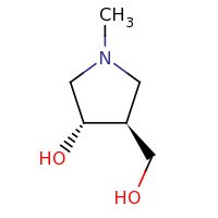 2d structure of (3S,4S)-4-(hydroxymethyl)-1-methylpyrrolidin-3-ol
