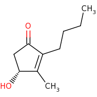 2d structure of (4R)-2-butyl-4-hydroxy-3-methylcyclopent-2-en-1-one