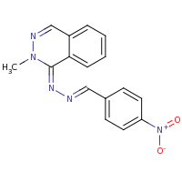 2d structure of 2-methyl-1-[(E)-2-[(4-nitrophenyl)methylidene]hydrazin-1-ylidene]-1,2-dihydrophthalazine