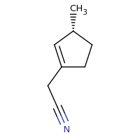 2d structure of 2-[(3R)-3-methylcyclopent-1-en-1-yl]acetonitrile