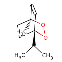 2d structure of (1S,4S)-1-methyl-4-(propan-2-yl)-2,3-dioxabicyclo[2.2.2]oct-5-ene