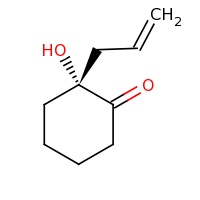 2d structure of (2R)-2-hydroxy-2-(prop-2-en-1-yl)cyclohexan-1-one