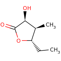 2d structure of (3S,4R,5S)-5-ethyl-3-hydroxy-4-methyloxolan-2-one