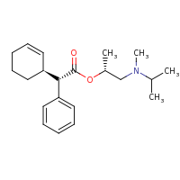 2d structure of (2R)-1-[methyl(propan-2-yl)amino]propan-2-yl (2S)-2-[(1S)-cyclohex-2-en-1-yl]-2-phenylacetate