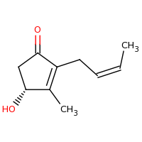 2d structure of (4R)-2-[(2Z)-but-2-en-1-yl]-4-hydroxy-3-methylcyclopent-2-en-1-one