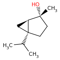2d structure of (1R,2R,5S)-2-methyl-5-(propan-2-yl)bicyclo[3.1.0]hexan-2-ol