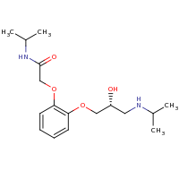 2d structure of 2-{2-[(2R)-2-hydroxy-3-(propan-2-ylamino)propoxy]phenoxy}-N-(propan-2-yl)acetamide