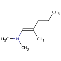 2d structure of dimethyl[(1E)-2-methylpent-1-en-1-yl]amine