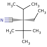 2d structure of (2S)-2-ethyl-3,3-dimethyl-2-(propan-2-yl)butanenitrile