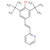 2d structure of 2,6-di-tert-butyl-4-[(E)-2-(pyridin-2-yl)ethenyl]phenol