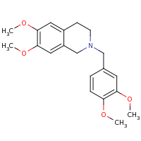 2d structure of 2-[(3,4-dimethoxyphenyl)methyl]-6,7-dimethoxy-1,2,3,4-tetrahydroisoquinoline