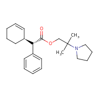 2d structure of 2-methyl-2-(pyrrolidin-1-yl)propyl (2S)-2-[(1S)-cyclohex-2-en-1-yl]-2-phenylacetate