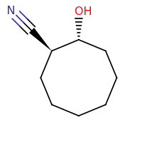2d structure of (1S,2R)-2-hydroxycyclooctane-1-carbonitrile