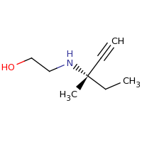 2d structure of 2-{[(3S)-3-methylpent-1-yn-3-yl]amino}ethan-1-ol