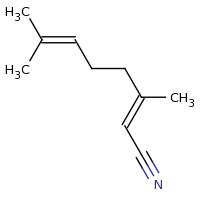 2d structure of (2E)-3,7-dimethylocta-2,6-dienenitrile