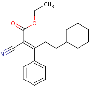 2d structure of ethyl (2E)-2-cyano-5-cyclohexyl-3-phenylpent-2-enoate