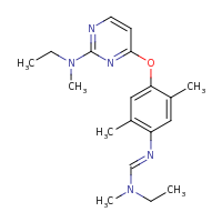 2d structure of N-ethyl-N'-[4-({2-[ethyl(methyl)amino]pyrimidin-4-yl}oxy)-2,5-dimethylphenyl]-N-methylmethanimidamide