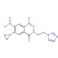 2d structure of 5-(aziridin-1-yl)-N-[2-(1H-imidazol-1-yl)ethyl]-2,4-dinitrobenzamide