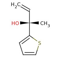 2d structure of (2R)-2-(thiophen-2-yl)but-3-en-2-ol