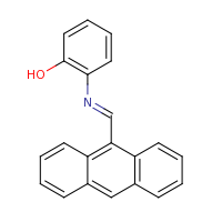 2d structure of 2-[(E)-(anthracen-9-ylmethylidene)amino]phenol