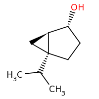2d structure of (1R,2R,5S)-5-(propan-2-yl)bicyclo[3.1.0]hexan-2-ol