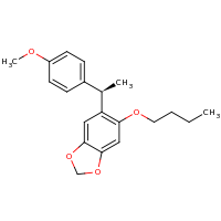 2d structure of 5-butoxy-6-[(1R)-1-(4-methoxyphenyl)ethyl]-2H-1,3-benzodioxole