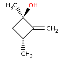 2d structure of (1R,3R)-1,3-dimethyl-2-methylidenecyclobutan-1-ol