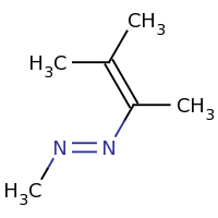 2d structure of (E)-methyl(3-methylbut-2-en-2-yl)diazene