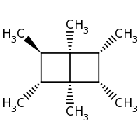 2d structure of (1R,2R,3R,4S,5S,6R)-1,2,3,4,5,6-hexamethylbicyclo[2.2.0]hexane