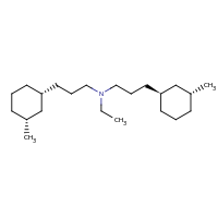 2d structure of ethyl({3-[(1R,3R)-3-methylcyclohexyl]propyl}){3-[(1S,3R)-3-methylcyclohexyl]propyl}amine
