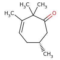 2d structure of (6R)-2,2,3,6-tetramethylcyclohept-3-en-1-one