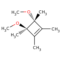 2d structure of (3R,4R)-3,4-dimethoxy-1,2,3,4-tetramethylcyclobut-1-ene