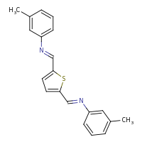2d structure of (NE)-3-methyl-N-({5-[N-(3-methylphenyl)carboximidoyl]thiophen-2-yl}methylidene)aniline