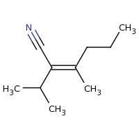 2d structure of (2Z)-3-methyl-2-(propan-2-yl)hex-2-enenitrile